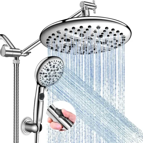 10" High Pressure Shower Head Combo with Handheld Spray, 16 Settings, 11" Adjustable Arm, ON/OFF Pause Switch - Image 2