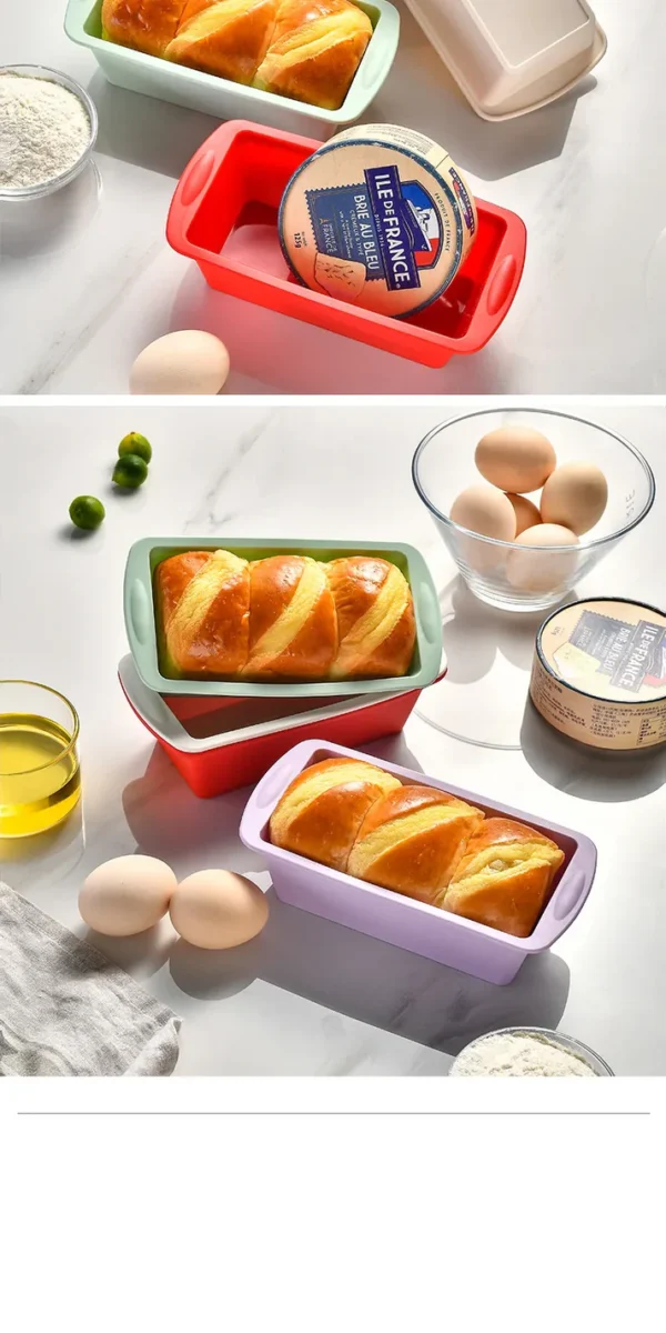 1/4Pcs Household Rectangular Silicone Mold Candy Toast Mould Easter Bread DIY Kitchen Supplies Cake Bakeware Pan Baking Tools - Image 3