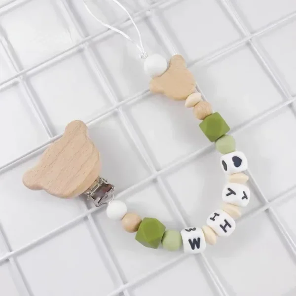 1-2pcs INS Baby Pacifier Clip Nordic Style Personalize Name Custom Newborn Dummy Nipple Holder Chain Babies Accessories Pendant - Image 4